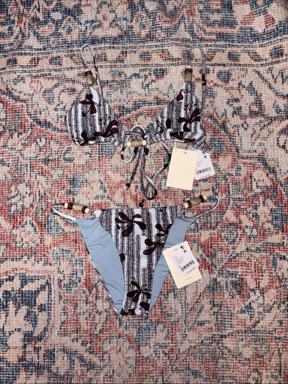 Fella Swim Tony Top + Matching Bottoms in Kimono Floral SZ M NWT